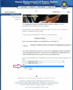 Select "Yes" under "Have you submitted your LTC application or do you have an existing application on file?" If you have not submitted your LTC application yet, please select no and complete the application in step 1 first.
