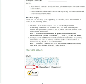 Enter the security phrase and then click on "Submit Form". Finished!